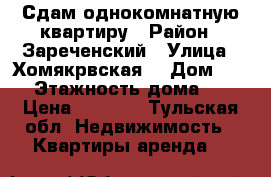 Сдам однокомнатную квартиру › Район ­ Зареченский › Улица ­ Хомякрвская  › Дом ­ 27 › Этажность дома ­ 2 › Цена ­ 8 000 - Тульская обл. Недвижимость » Квартиры аренда   